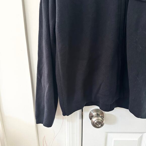 Common People Clothing NWT Navy Blue Full Zip Thru Polo Sweater Cardigan Large - Picture 2 of 10